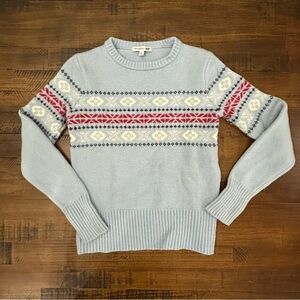 J.W. Anderson Womens Merino Wool Light Blue, Red, Navy Pullover Sweater Small‎
